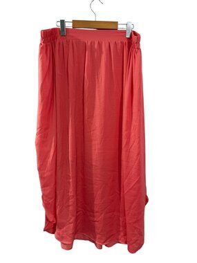Penningtons Coral Flowy Lined Maxi Skirt 1X Plus Size